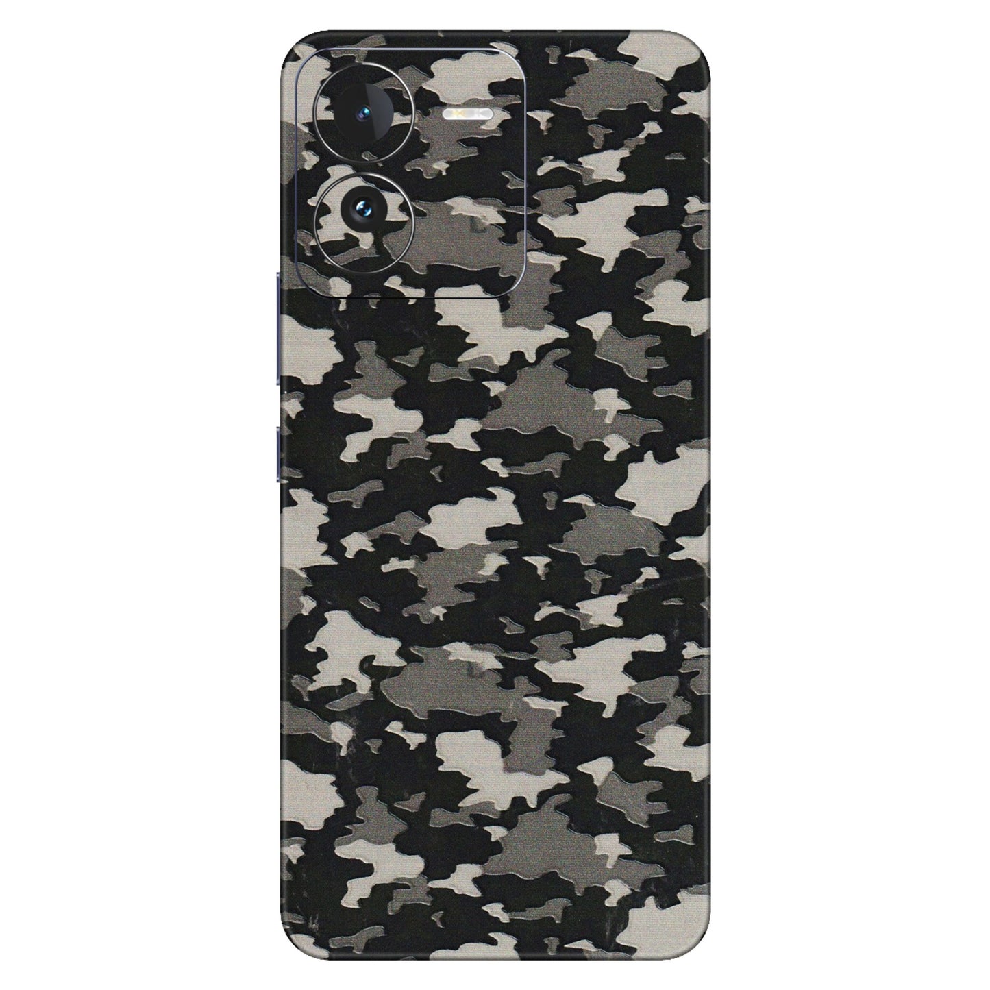 IQOO Phone Skins (All Models) - Black/Grey Camoflaunge - 3D Embossed Finish (L-142) IQOO Z9