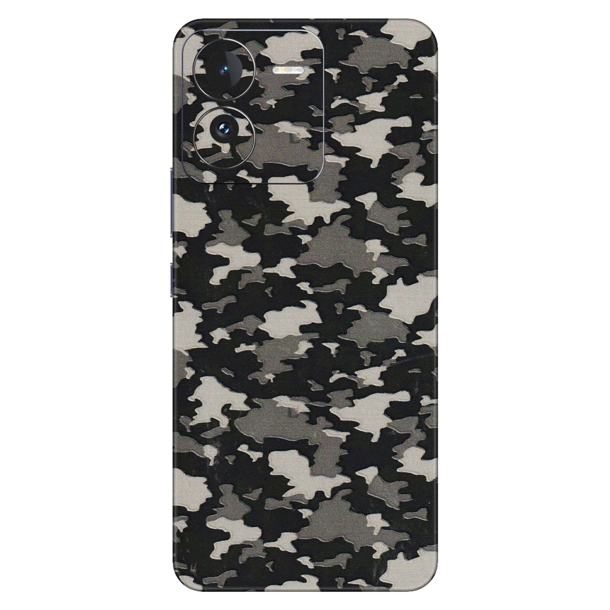 IQOO Phone Skins (All Models) - Black/Grey Camoflaunge - 3D Embossed Finish (L-142) IQOO Z9