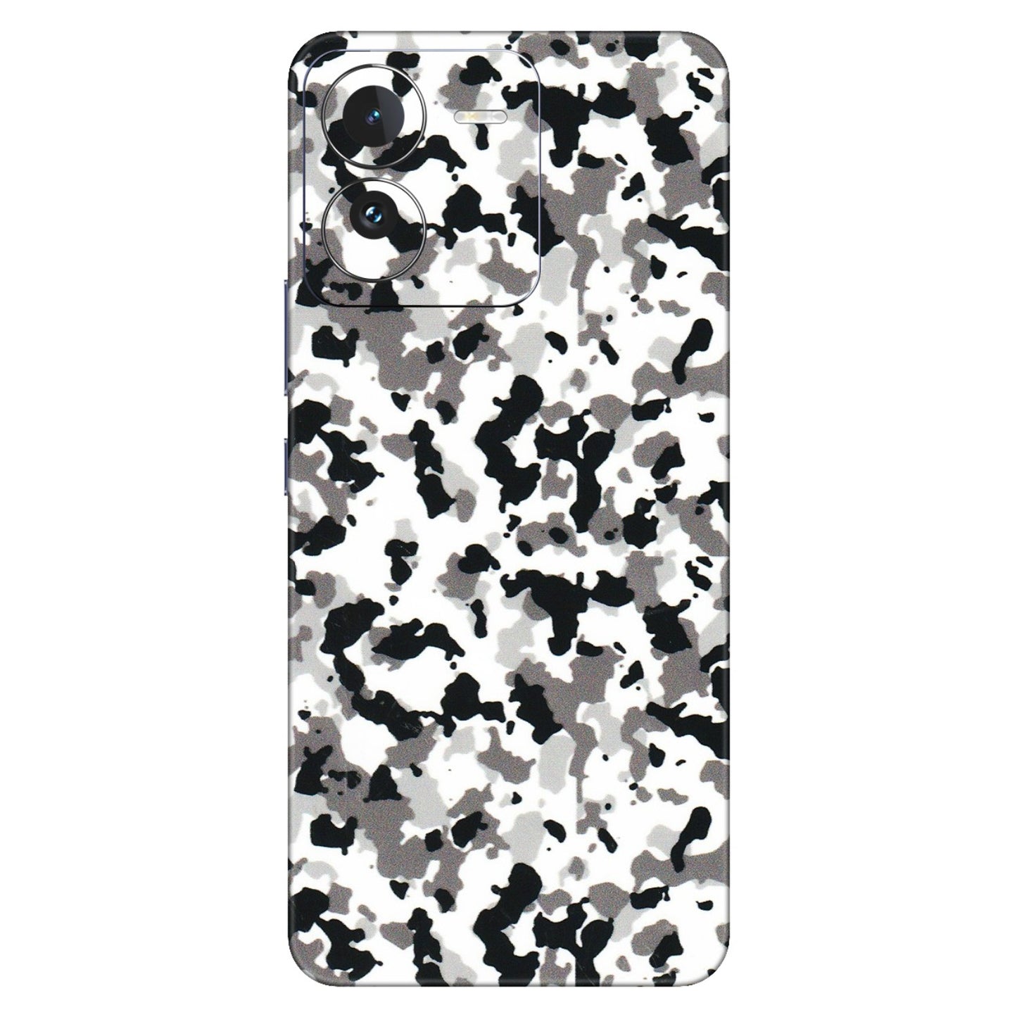 IQOO Phone Skins (All Models) - White Black Camouflage - 3D Embossed Finish (L-18) IQOO Z9