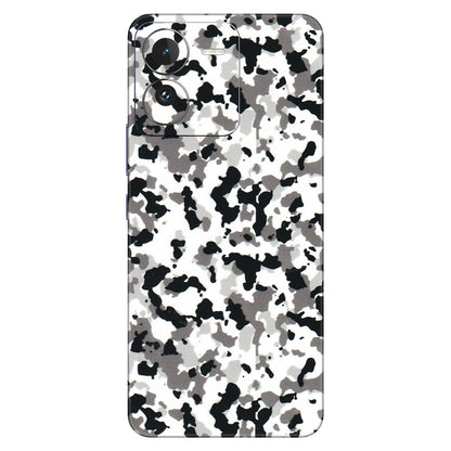 IQOO Phone Skins (All Models) - White Black Camouflage - 3D Embossed Finish (L-18) IQOO Z9