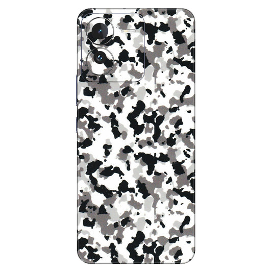 IQOO Phone Skins (All Models) - White Black Camouflage - 3D Embossed Finish (L-18) IQOO Z9