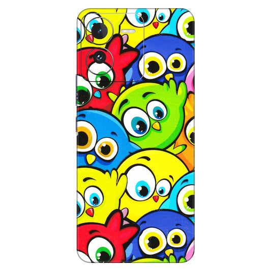 IQOO Phone Skins (All Models) - Cute Fluffy Birds - 3D Embossed Finish (L-213) IQOO Z9