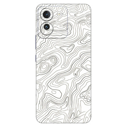 IQOO Phone Skins (All Models) - White Black Swirls - 3D Embossed Finish (L-219) IQOO Z9