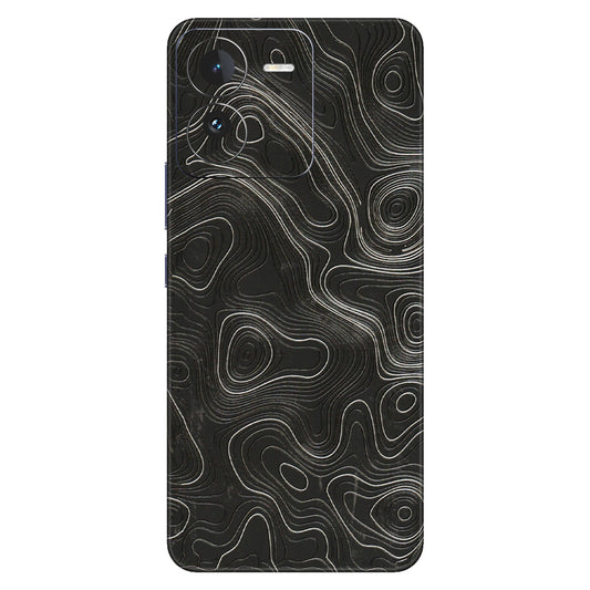 IQOO Phone Skins (All Models) - Abstract White Line Map - 3D Embossed Finish (L-269) IQOO Z9