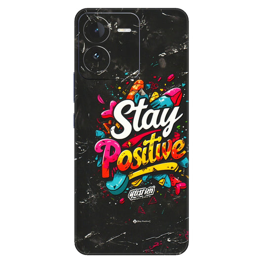 IQOO Phone Skins (All Models) - Stay Positive Black - 3D Embossed Finish (L-31) IQOO Z9