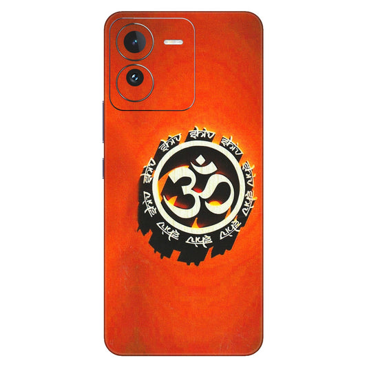 IQOO Phone Skins (All Models) - Aum Shiv Orange - 3D Embossed Finish (L-32) IQOO Z9