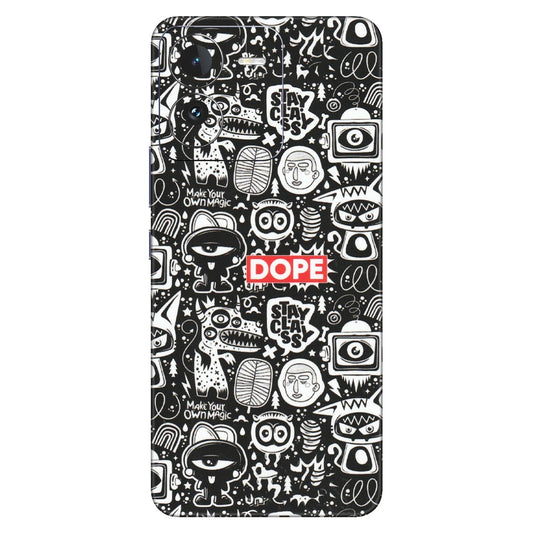 IQOO Phone Skins (All Models) - Dope Stay Classy Black Doodles - Matte Finish (M-126) IQOO Z9