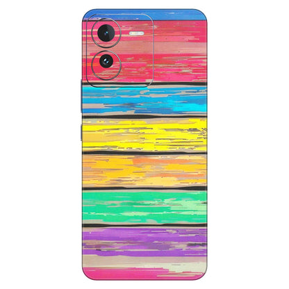 IQOO Phone Skins (All Models) - Multi Colour Wooden Wall - Matte Finish (M-96) IQOO Z9
