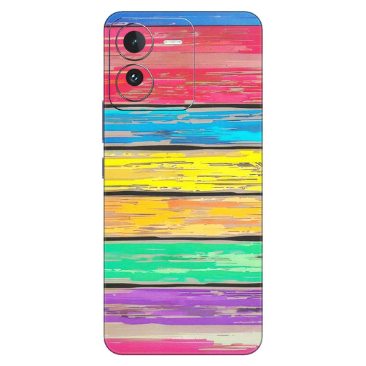 IQOO Phone Skins (All Models) - Multi Colour Wooden Wall - Matte Finish (M-96) IQOO Z9