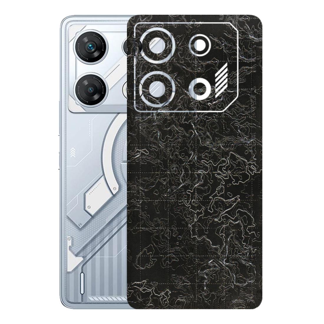 INFINIX Phone Skins (All Models) - Black map Texture - 3D Embossed Finish (L-201) Infinix GT 10 PRO