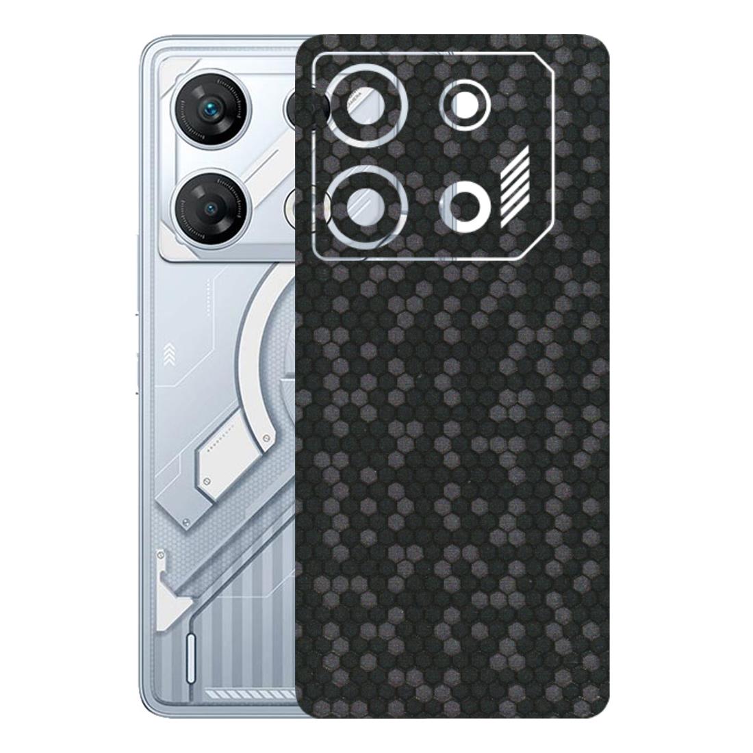 INFINIX Phone Skins (All Models) - Black Grey Honeycomb Sober - 3D Embossed Finish (L-85) Infinix GT 10 PRO