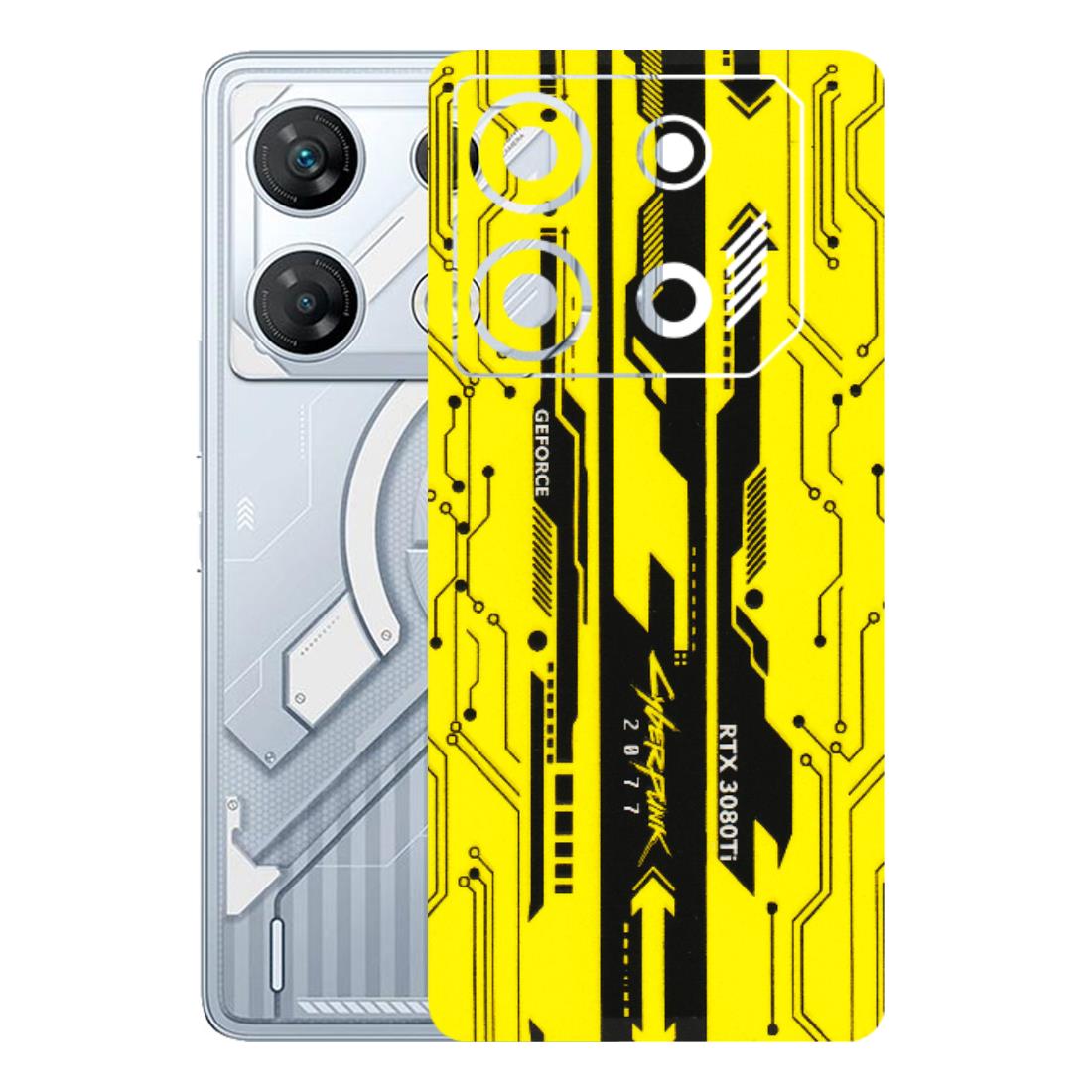 INFINIX Phone Skins (All Models) - Yellow Cyberpunk - 3D Embossed Finish (L-93) Infinix GT 10 PRO