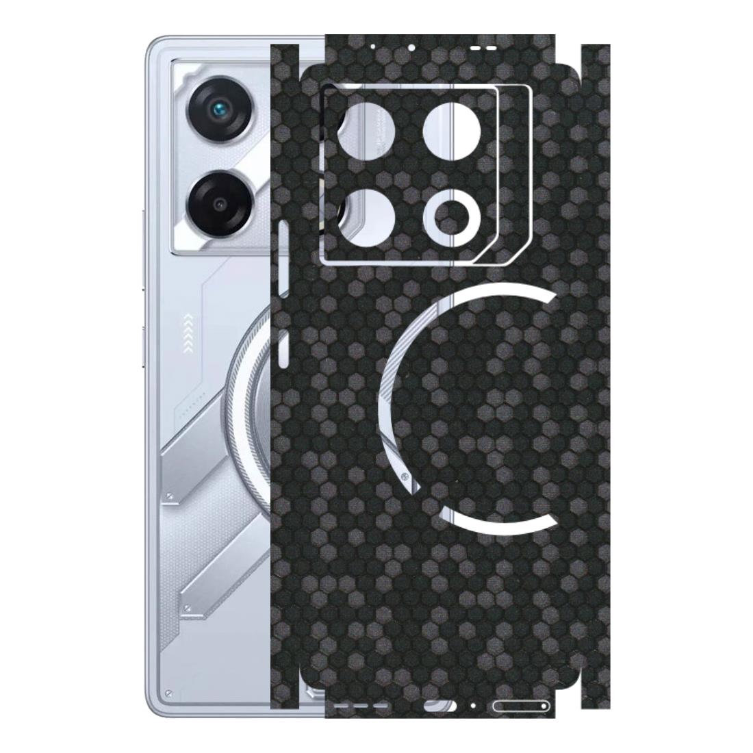 INFINIX Phone Skins (All Models) - Black Grey Honeycomb Sober - 3D Embossed Finish (L-85) Infinix GT 20 PRO (5G)
