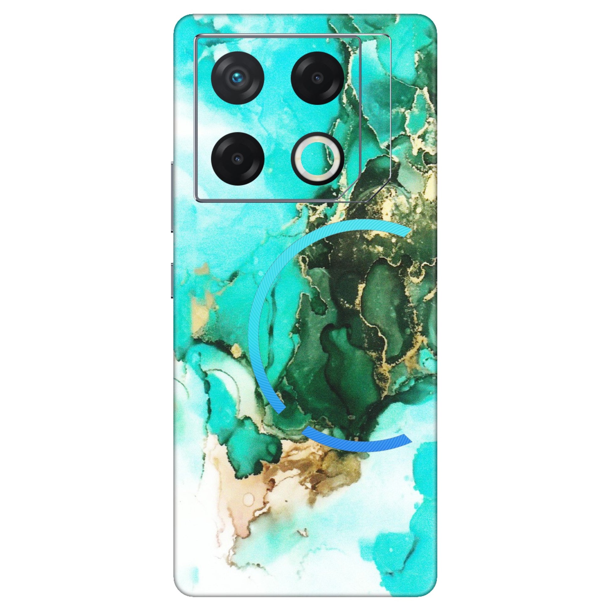 INFINIX Phone Skins (All Models) - The Blue Gold Marble - Matte Finish (M-124) Infinix GT 20 PRO (5G)