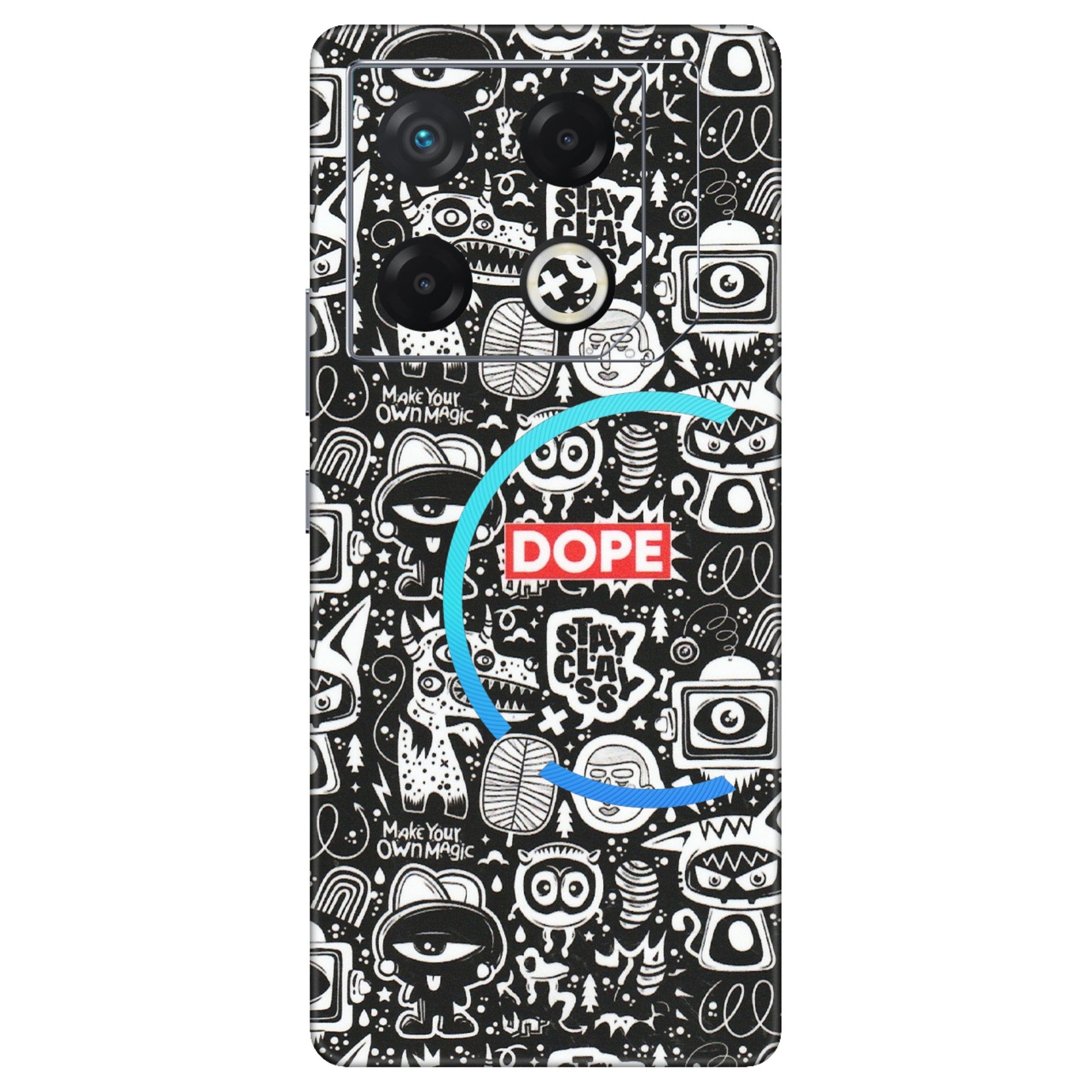 INFINIX Phone Skins (All Models) - Dope Stay Classy Black Doodles - Matte Finish (M-126) Infinix GT 20 PRO (5G)