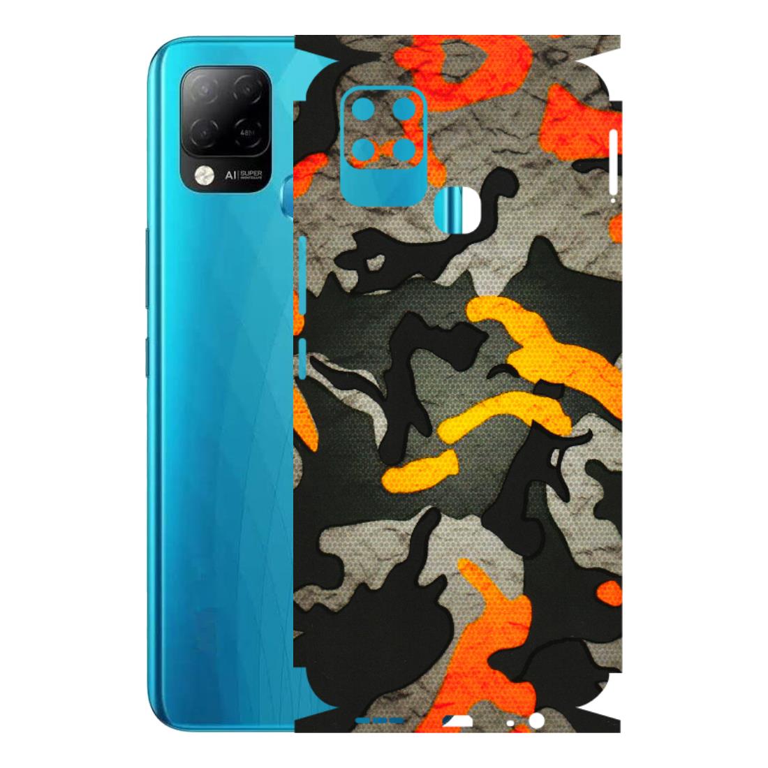 INFINIX Phone Skins (All Models) - Orange Camouflage - 3D Embossed Finish (L-204) Infinix Hot 10S
