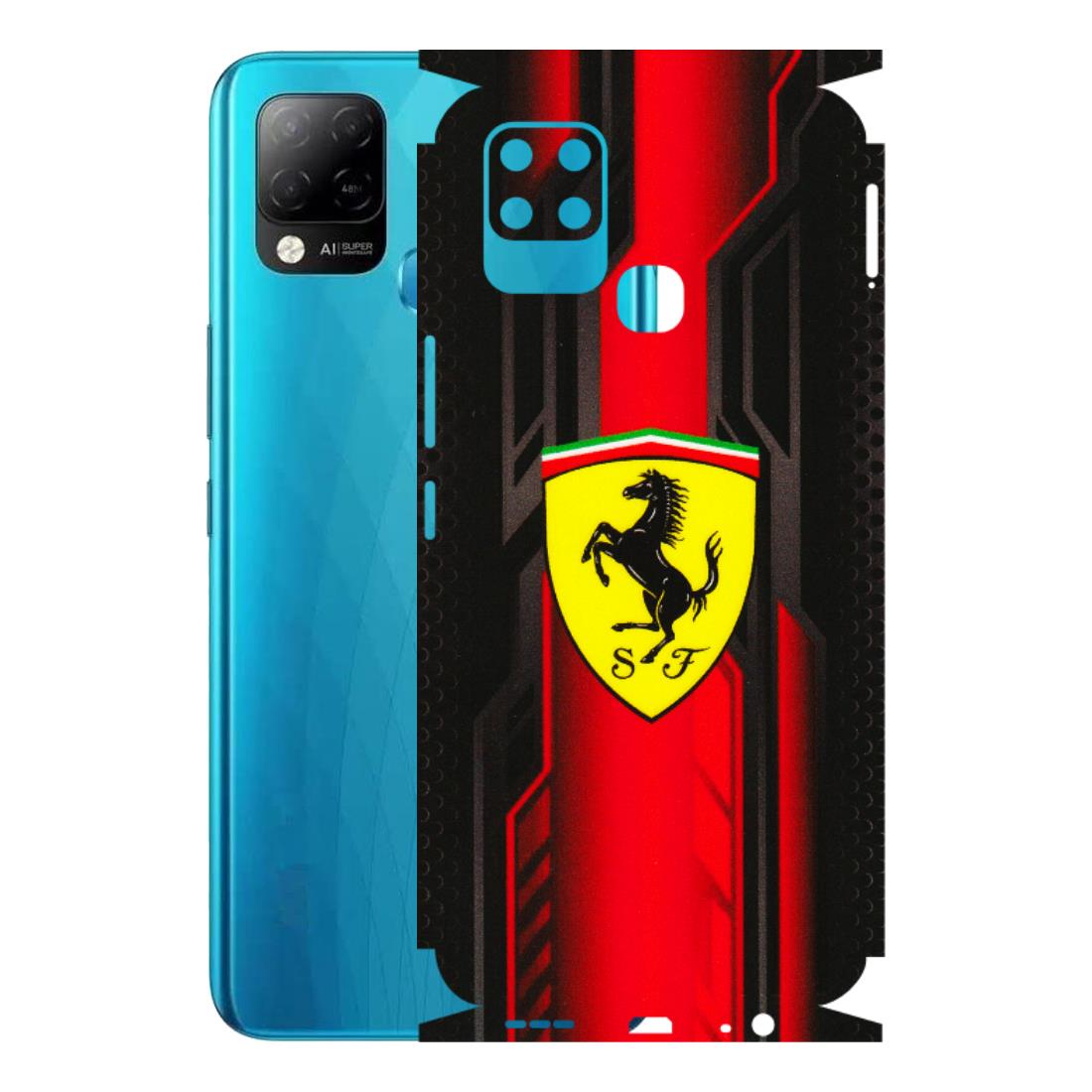 INFINIX Phone Skins (All Models) - Black Ferrari Logo - 3D Embossed Finish (L-253) Infinix Hot 10S