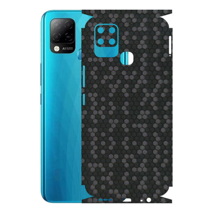INFINIX Phone Skins (All Models) - Black Grey Honeycomb Sober - 3D Embossed Finish (L-85) Infinix Hot 10S