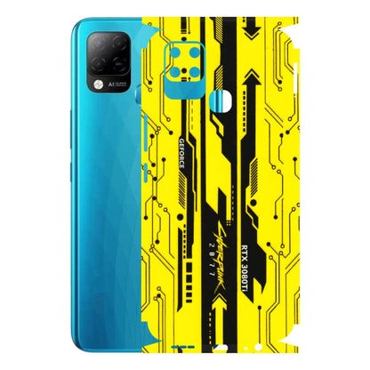 INFINIX Phone Skins (All Models) - Yellow Cyberpunk - 3D Embossed Finish (L-93) Infinix Hot 10S
