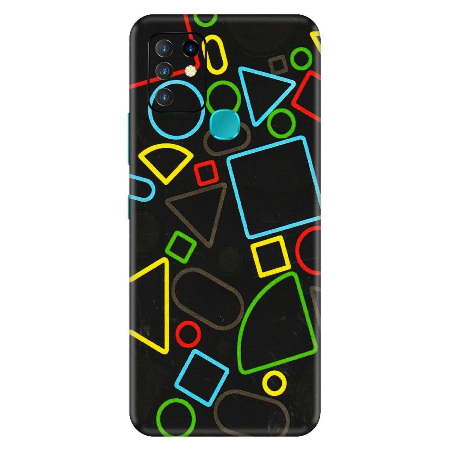 INFINIX Phone Skins (All Models) - Black Shapes - 3D Embossed Finish (L-131) Infinix Hot 10