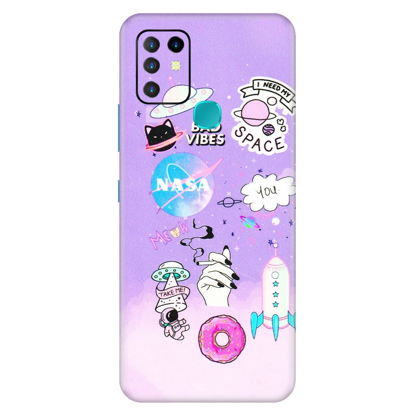 INFINIX Phone Skins (All Models) - I Need My Nasa Skin - 3D Embossed Finish (L-149) Infinix Hot 10