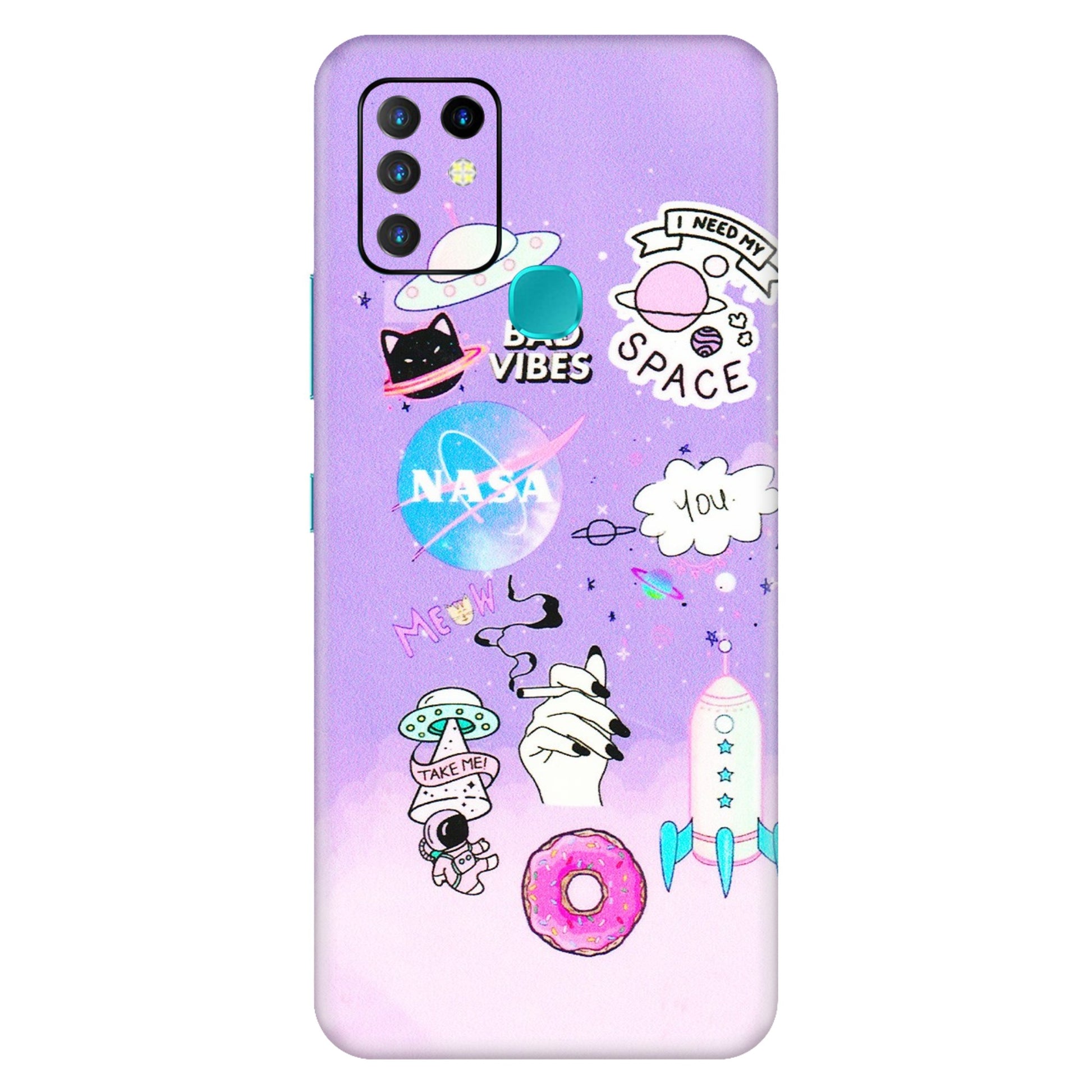 INFINIX Phone Skins (All Models) - I Need My Nasa Skin - 3D Embossed Finish (L-149) Infinix Hot 10