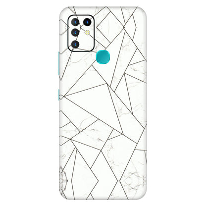 INFINIX Phone Skins (All Models) - Luxury White Marble Effect - 3D Embossed Finish (L-168) Infinix Hot 10