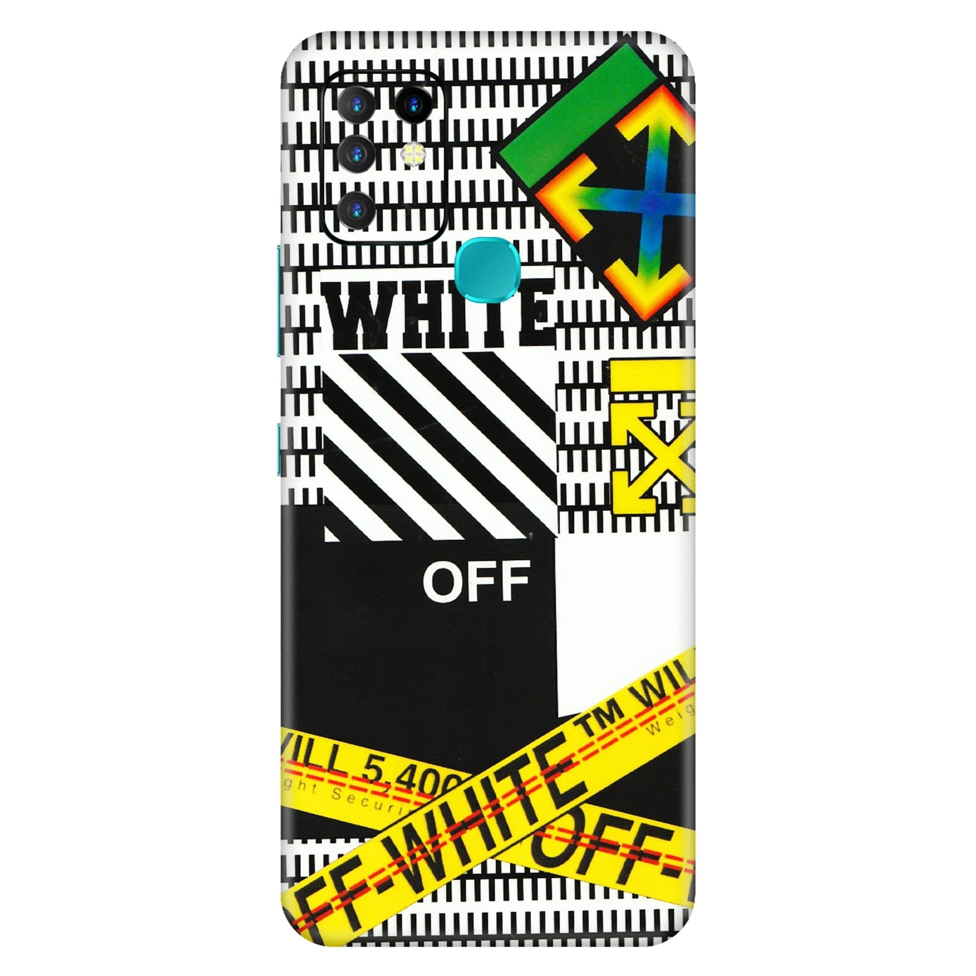 INFINIX Phone Skins (All Models) - White Off Abstract - 3D Embossed Finish (L-172) Infinix Hot 10
