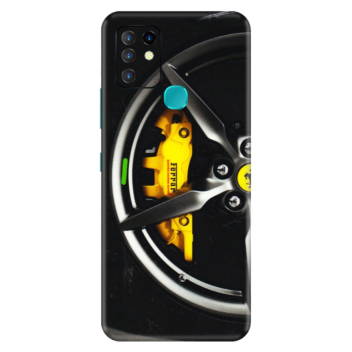 INFINIX Phone Skins (All Models) - Ferrari Wheel Alloy - 3D Embossed Finish (L-173) Infinix Hot 10