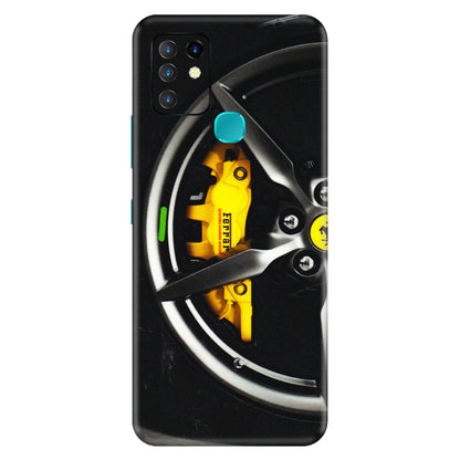 INFINIX Phone Skins (All Models) - Ferrari Wheel Alloy - 3D Embossed Finish (L-173) Infinix Hot 10