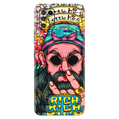 INFINIX Phone Skins (All Models) - Battle King Dude Face - 3D Embossed Finish (L-178) Infinix Hot 10
