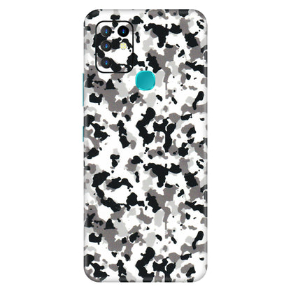 INFINIX Phone Skins (All Models) - White Black Camouflage - 3D Embossed Finish (L-18) Infinix Hot 10