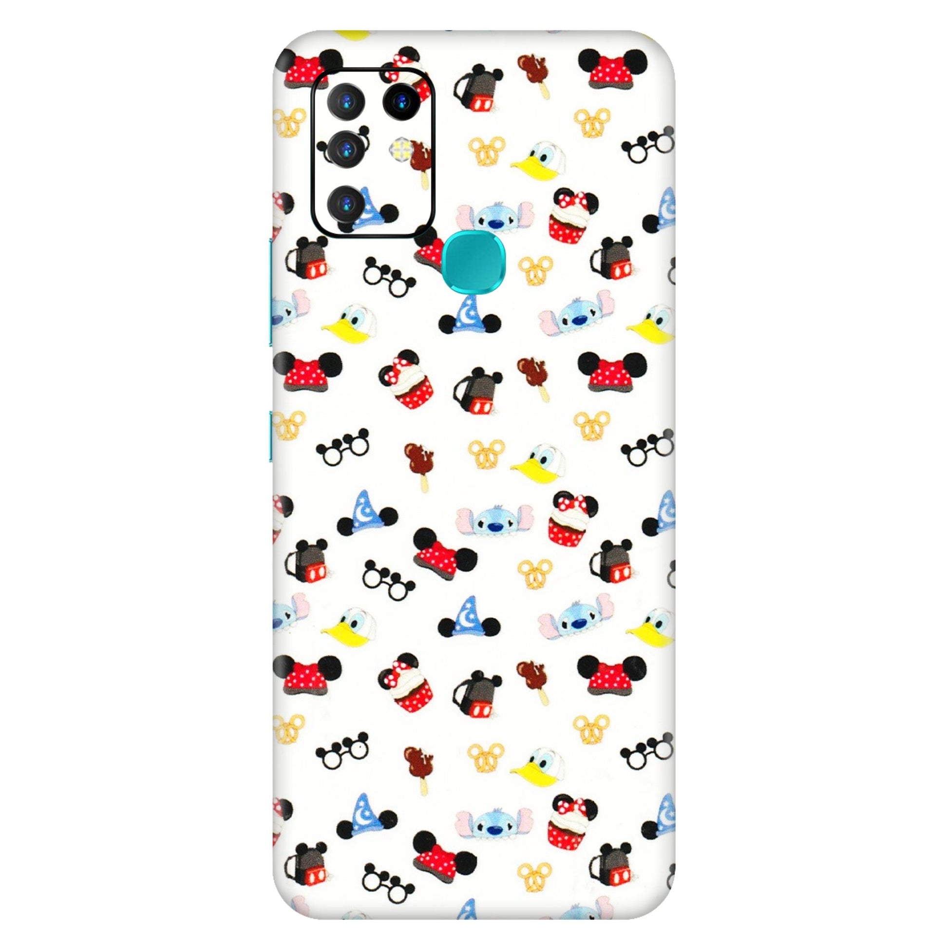 INFINIX Phone Skins (All Models) - Minnie Mouse & Donald Doodles s - 3D Embossed Finish (L-194) Infinix Hot 10