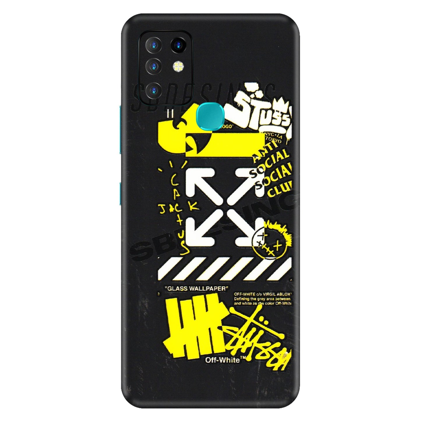 INFINIX Phone Skins (All Models) - Anti Social Graffiti - 3D Embossed Finish (L-198) Infinix Hot 10