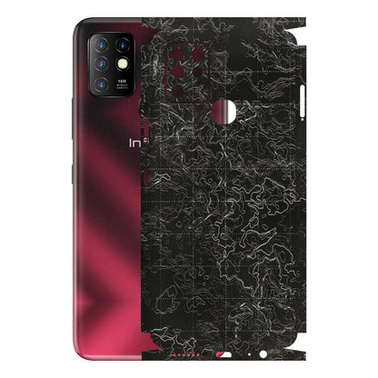 INFINIX Phone Skins (All Models) - Black map Texture - 3D Embossed Finish (L-201) Infinix Hot 10