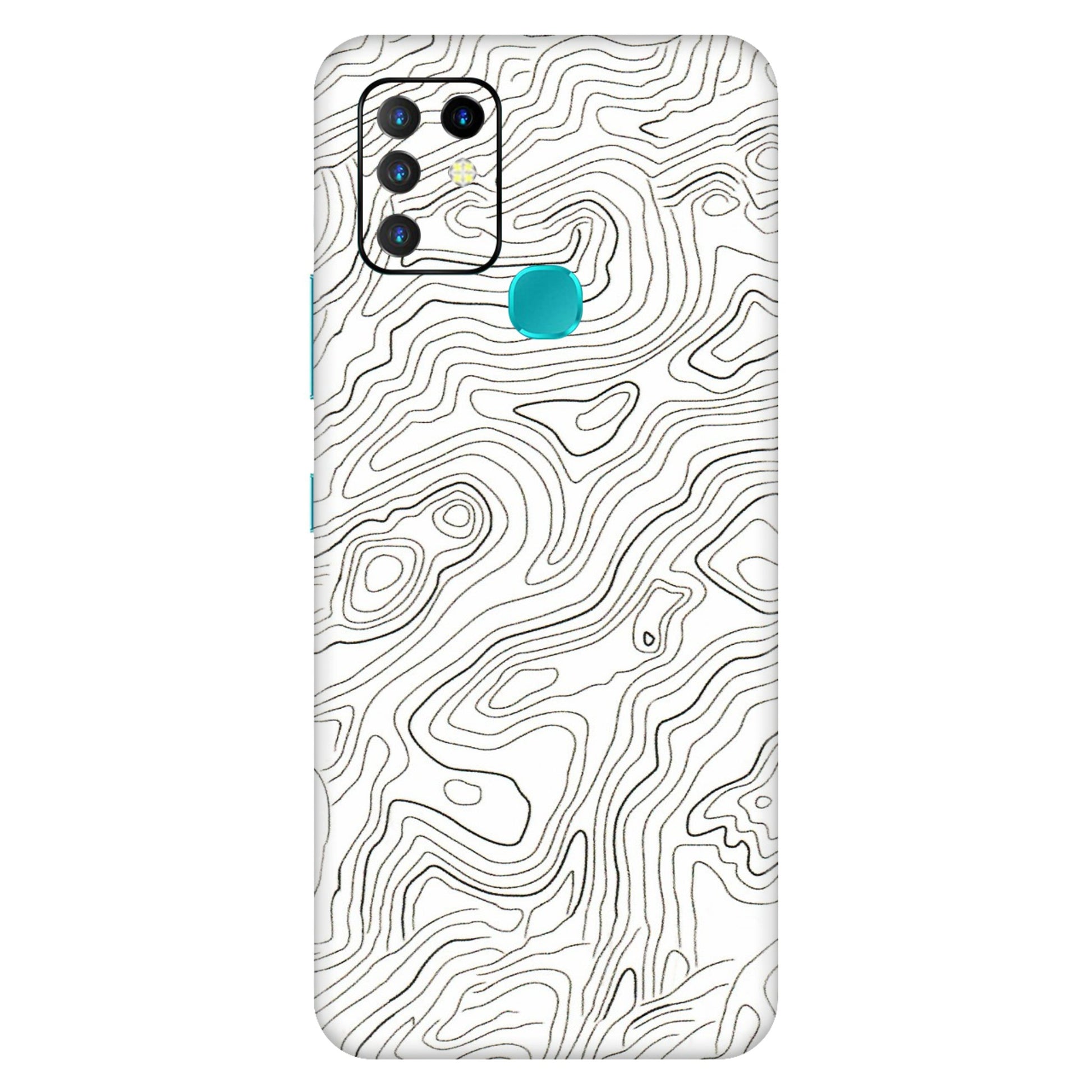 INFINIX Phone Skins (All Models) - White Black Swirls - 3D Embossed Finish (L-219) Infinix Hot 10