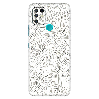 INFINIX Phone Skins (All Models) - White Black Swirls - 3D Embossed Finish (L-219) Infinix Hot 10