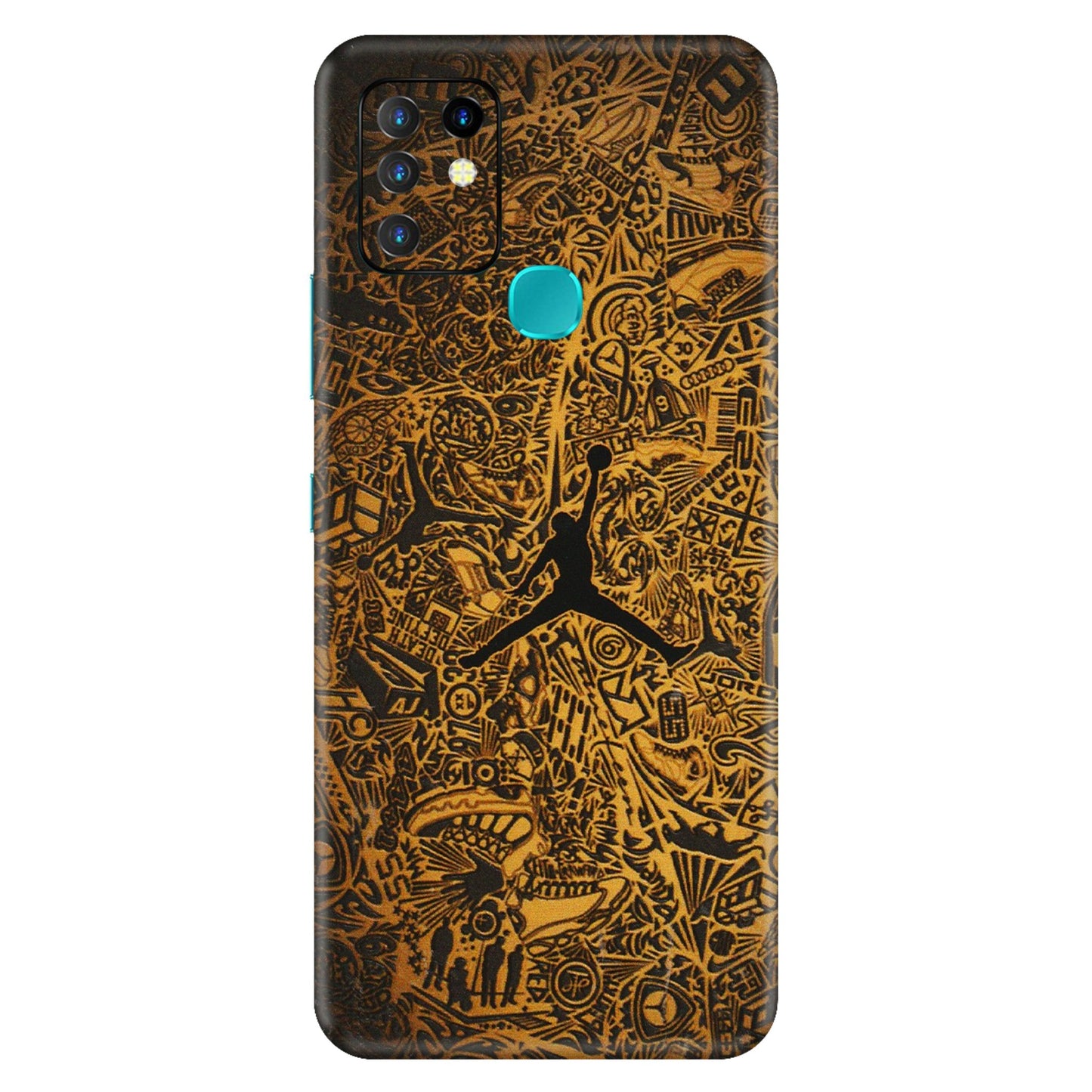 INFINIX Phone Skins (All Models) - Premium Gold Basketball Player - 3D Embossed Finish (L-236) Infinix Hot 10