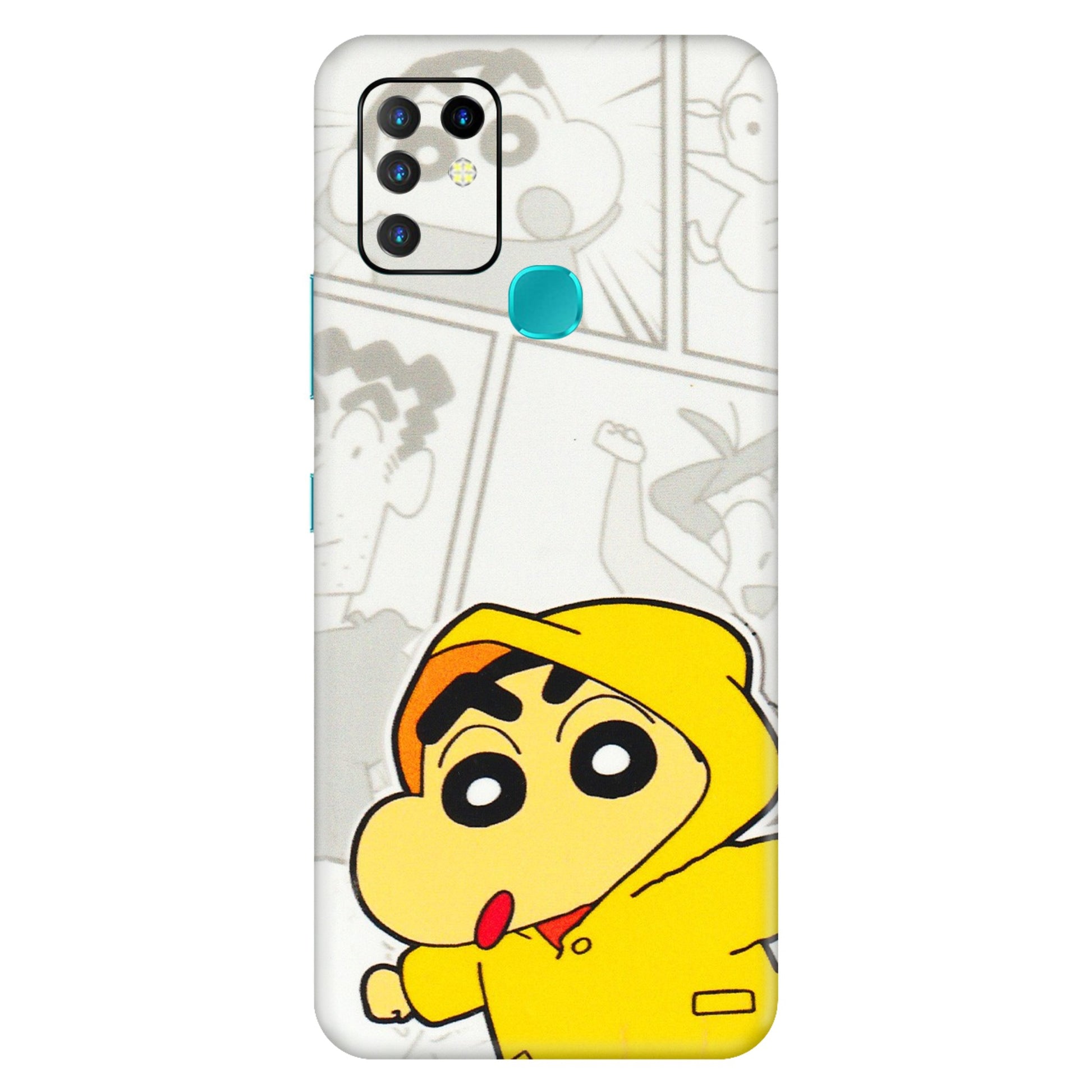 INFINIX Phone Skins (All Models) - Yellow Shinchan Comic - 3D Embossed Finish (L-246) Infinix Hot 10