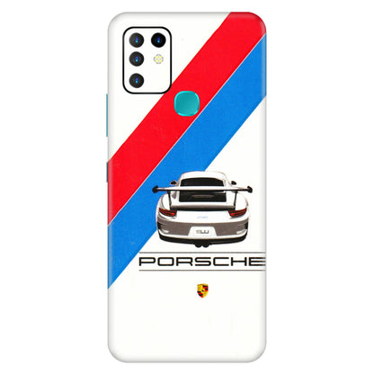 INFINIX Phone Skins (All Models) - Porche Car Sober Logo - 3D Embossed Finish (L-248) Infinix Hot 10