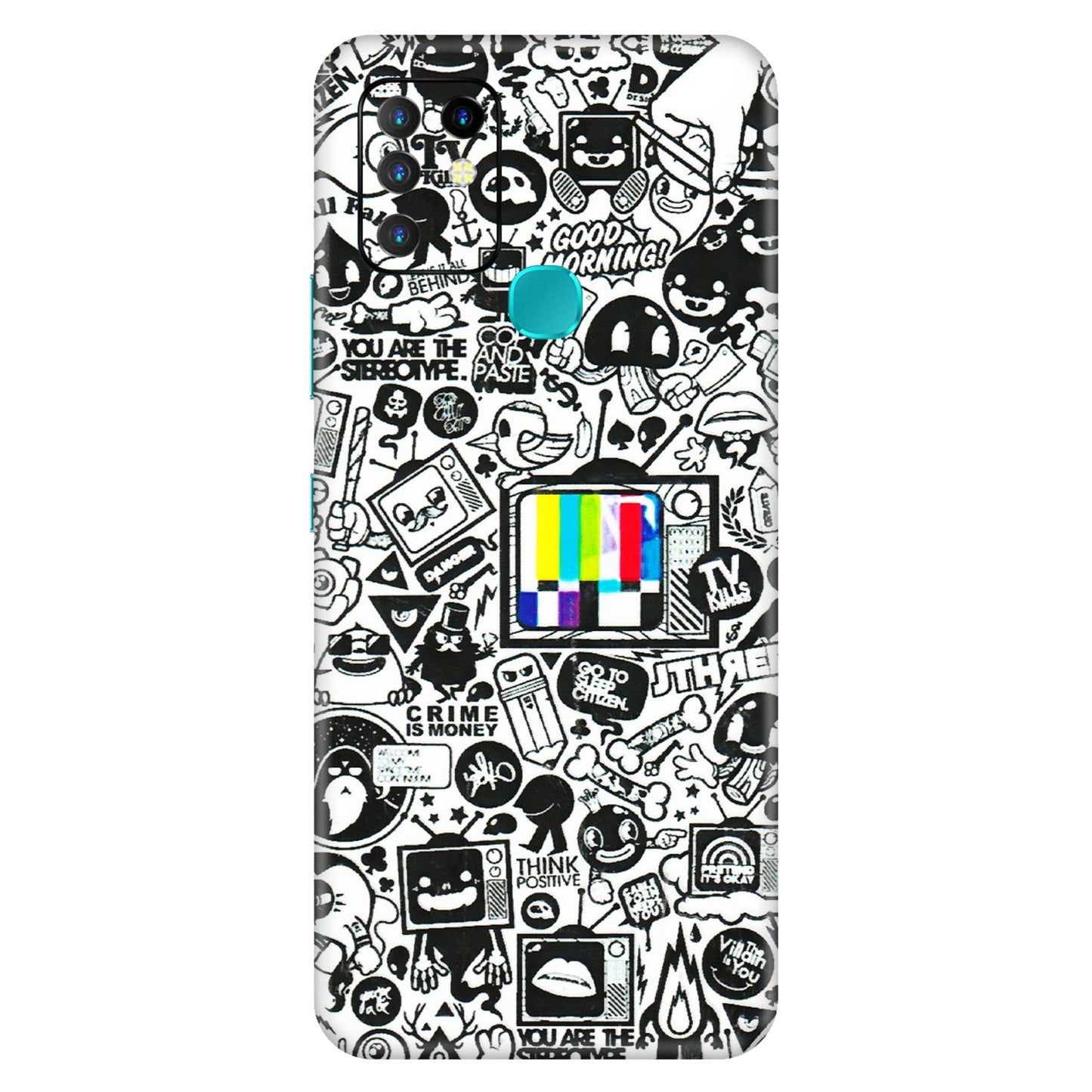 INFINIX Phone Skins (All Models) - Doodles Positive Art - 3D Embossed Finish (L-263) Infinix Hot 10