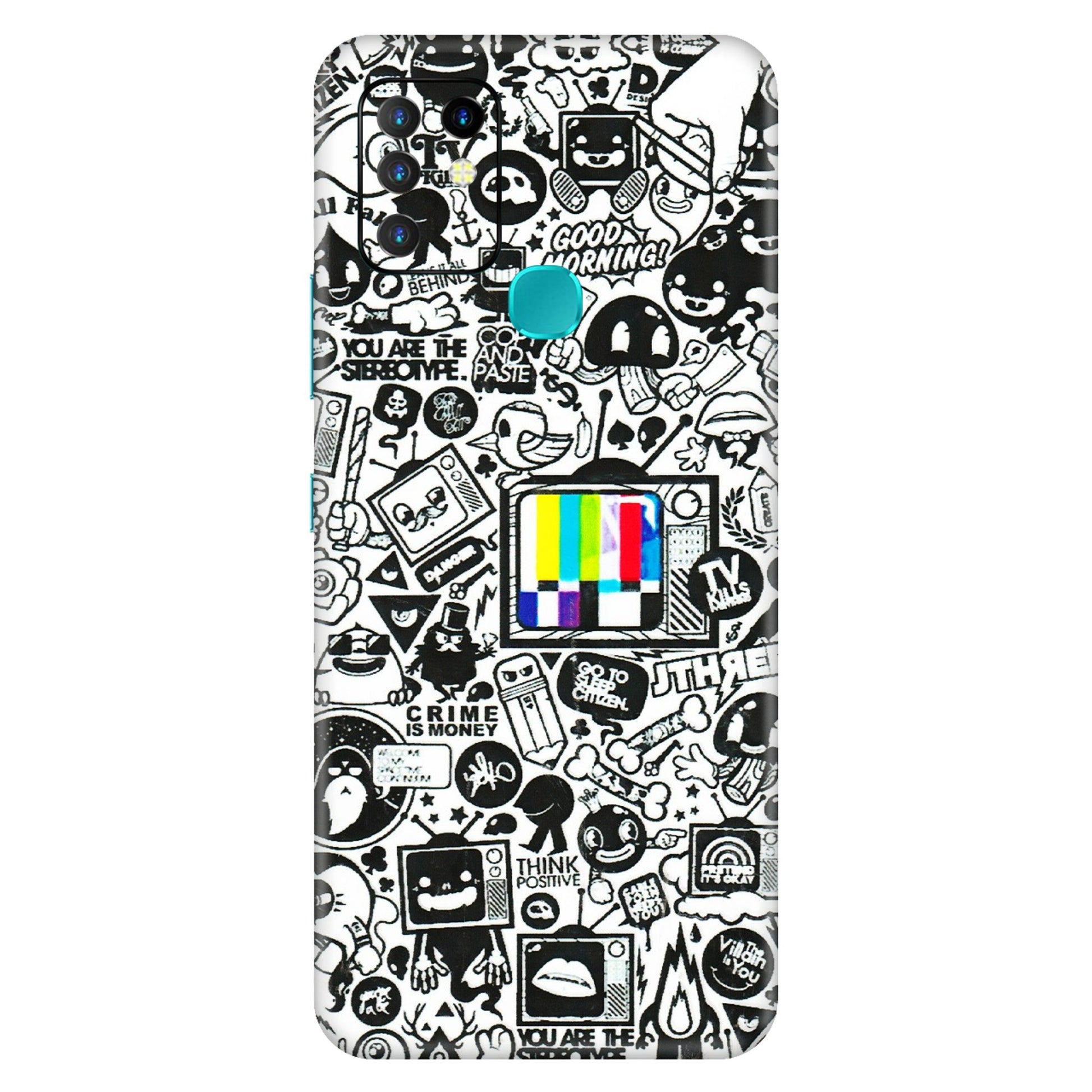 INFINIX Phone Skins (All Models) - Doodles Positive Art - 3D Embossed Finish (L-263) Infinix Hot 10