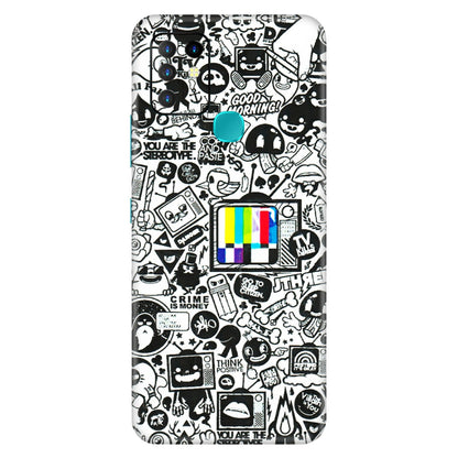 INFINIX Phone Skins (All Models) - Doodles Positive Art - 3D Embossed Finish (L-263) Infinix Hot 10