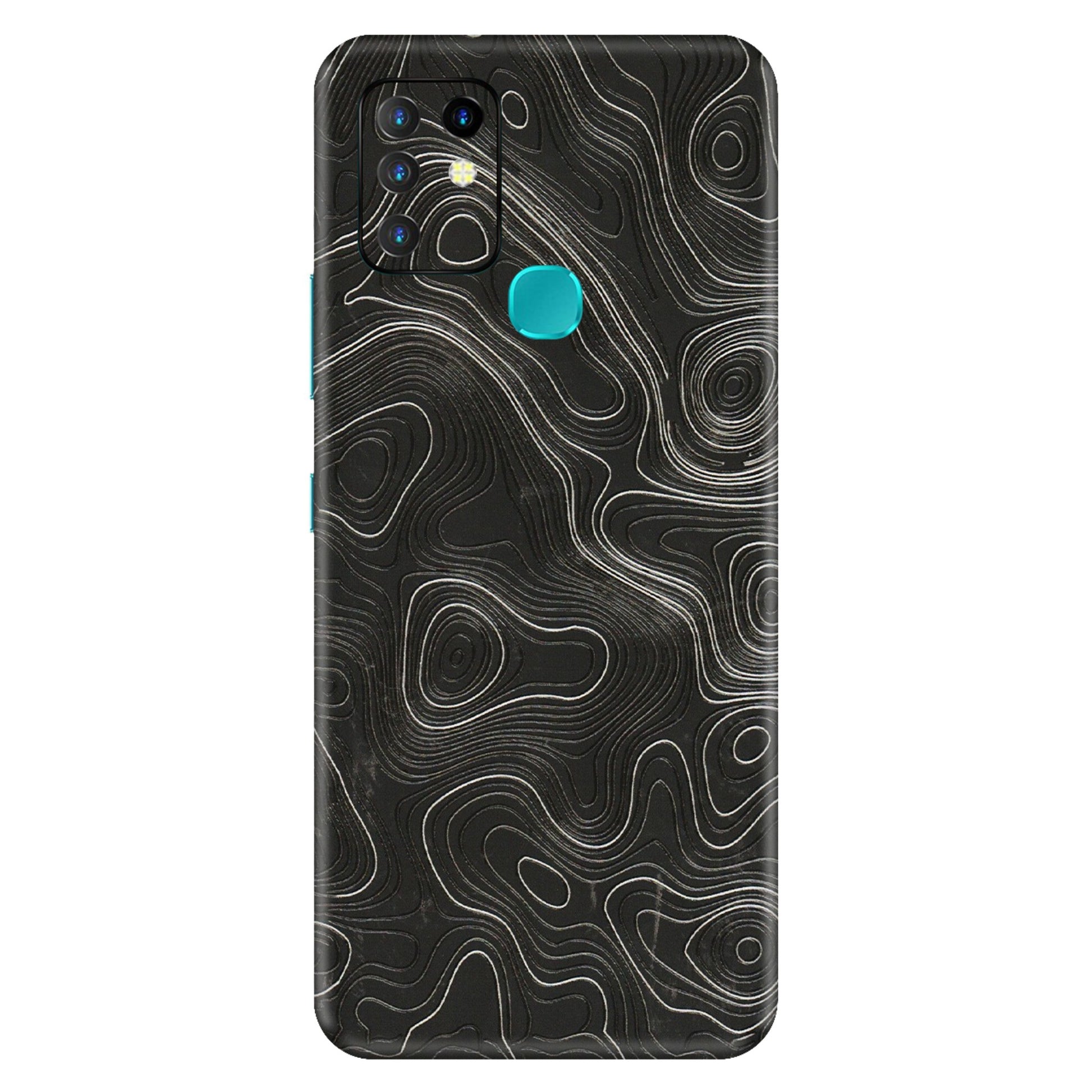 INFINIX Phone Skins (All Models) - Abstract White Line Map - 3D Embossed Finish (L-269) Infinix Hot 10