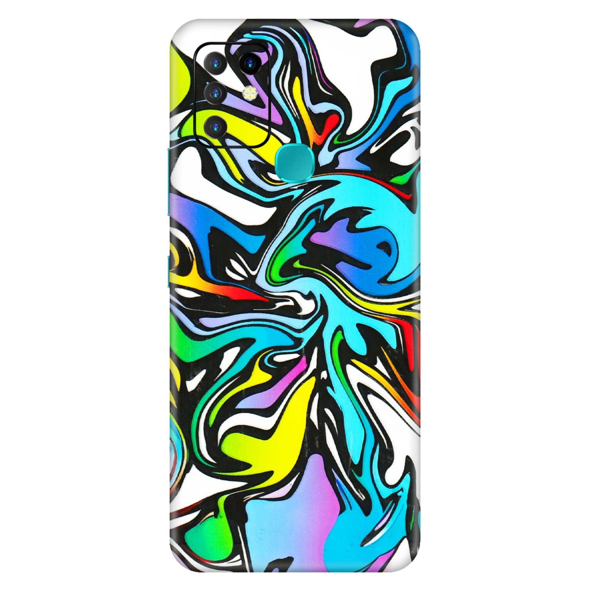 INFINIX Phone Skins (All Models) - Abstract Colour Paints - 3D Embossed Finish (L-271) Infinix Hot 10