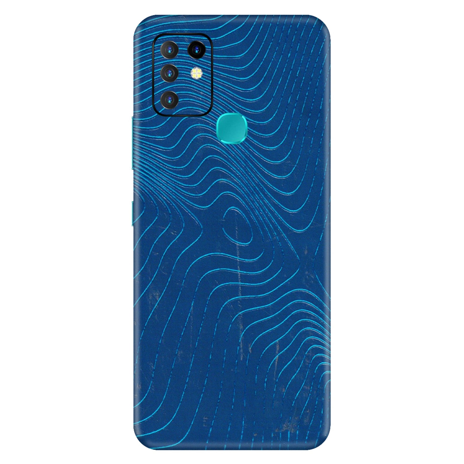 INFINIX Phone Skins (All Models) - Abstract Blue Line Map - 3D Embossed Finish (L-272) Infinix Hot 10