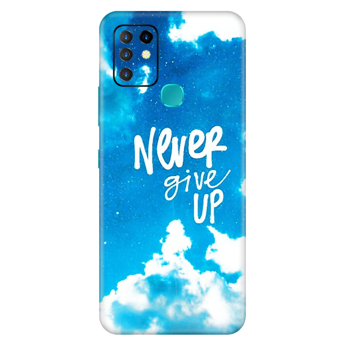INFINIX Phone Skins (All Models) - Never Give Up - 3D Embossed Finish (L-279) Infinix Hot 10