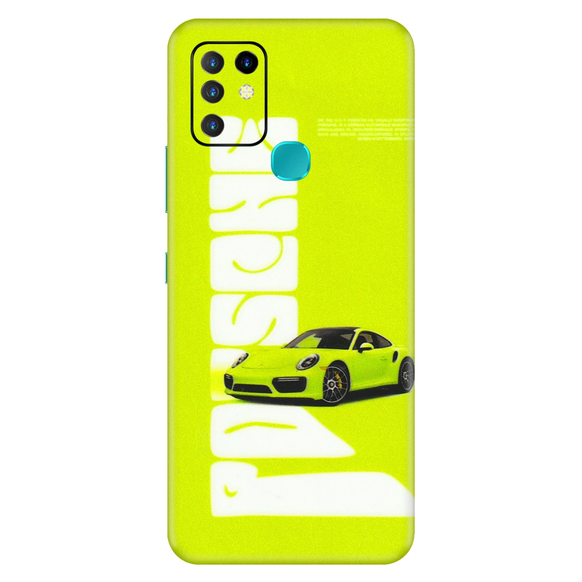 INFINIX Phone Skins (All Models) - Lime Green Porche - 3D Embossed Finish (L-30) Infinix Hot 10