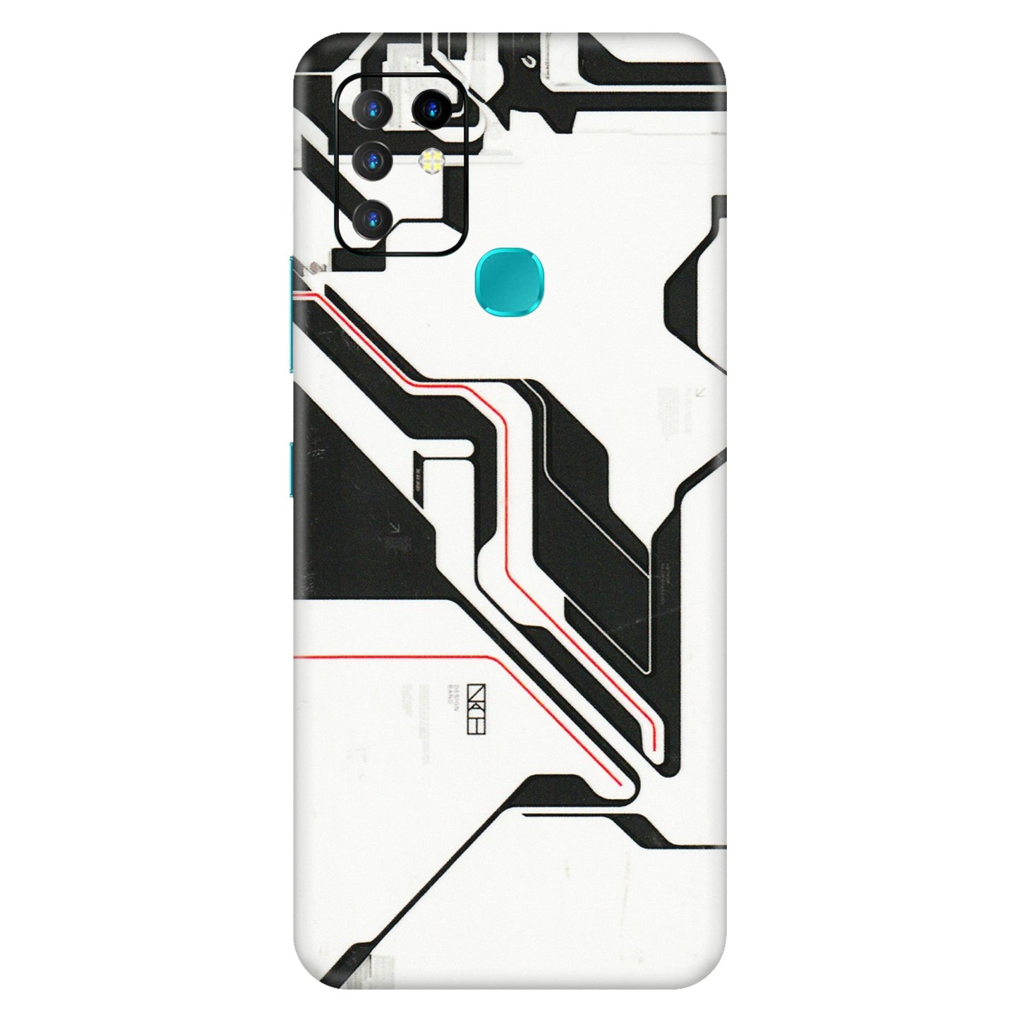 INFINIX Phone Skins (All Models) - White Techy Logo - 3D Embossed Finish (L-312) Infinix Hot 10