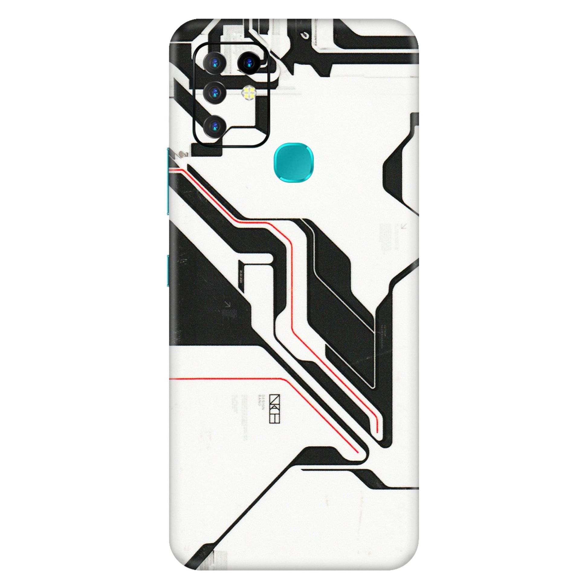 INFINIX Phone Skins (All Models) - White Techy Logo - 3D Embossed Finish (L-312) Infinix Hot 10
